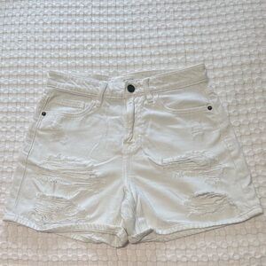 Hidden White Distressed Jean Shorts